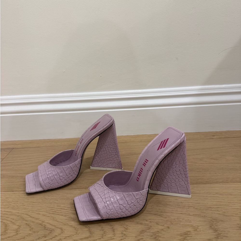 The Attico Lavender Textured Heels